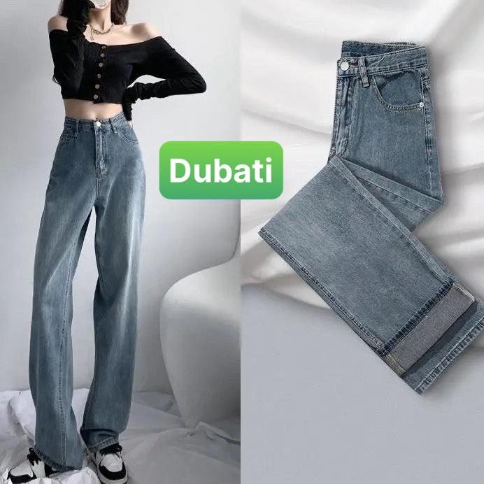 QUẦN BAGGY JEAN NỮ XANH CHẤT BÒ ỐNG RỘNG DÀI LƯNG CAO NÂNG MÔNG PHONG CÁCH SANG CHẢNH NEW VIP -DB 20- DUBATI FASHION