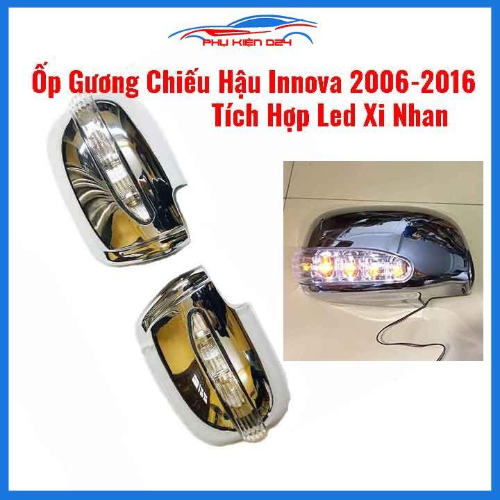 Ốp gương Innova 2006-2007-2008-2009-2010-2011-2012-2013-2014-2015-2016 tích hợp led xi nhan mạ crom trang trí làm đẹp xe