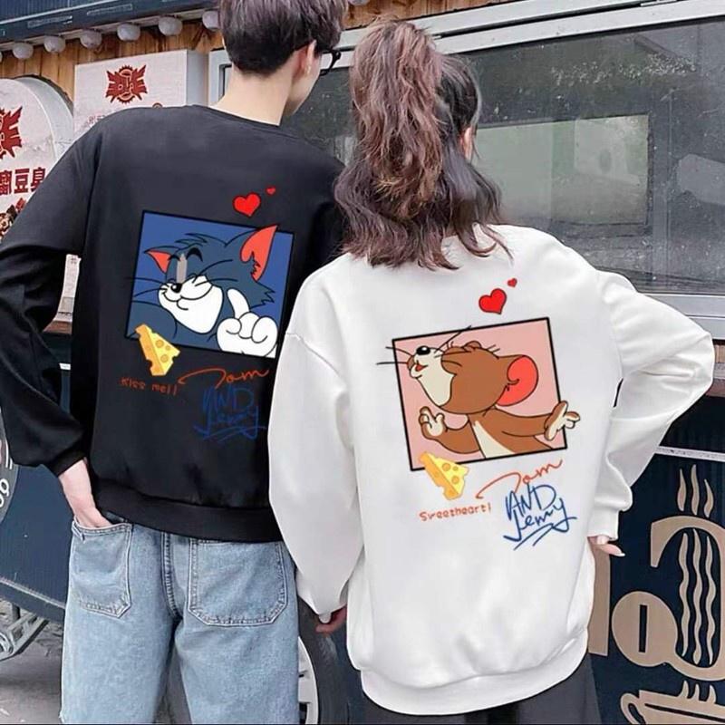 Áo sweater nam unisex form rộng nỉ ngoại local brand đẹp cặp đôi ulzzang hàn quốc oversize dày mịn COUPLE TOM&amp;JERRY