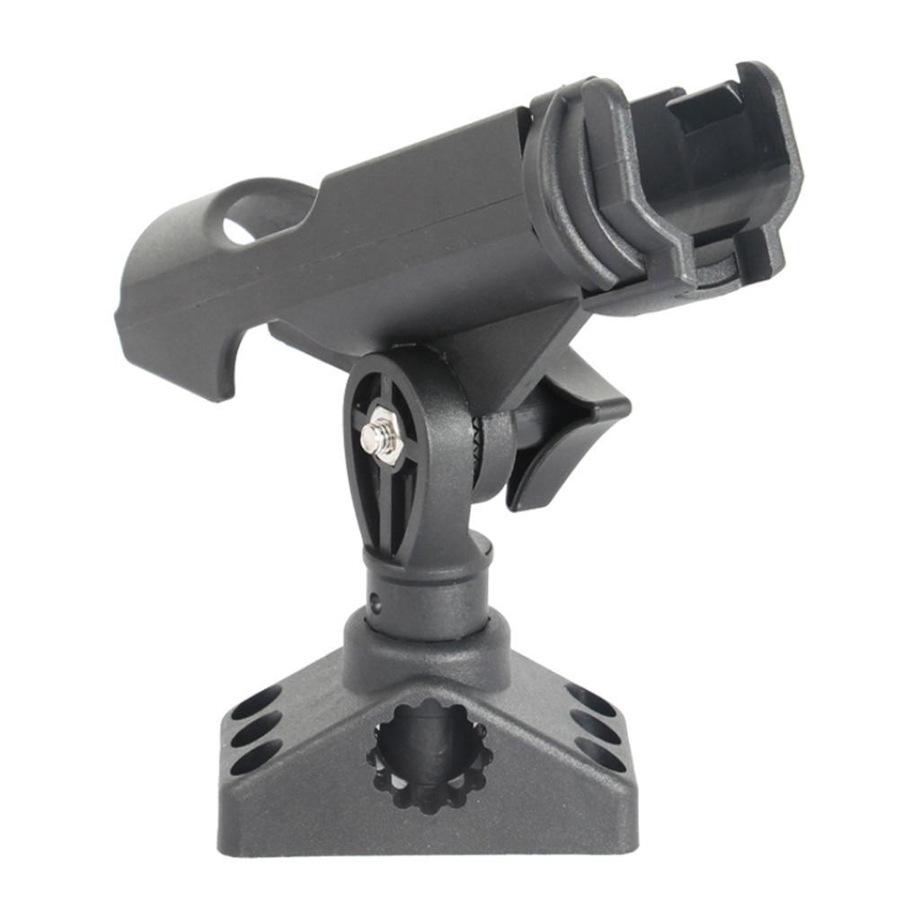 Raft Boat Fishing Rod Holder Rest Stand Adjustable Pole Bracket Rack Black