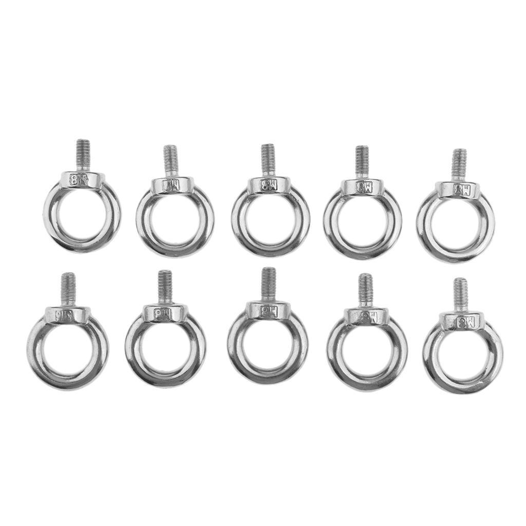 10pcs M8 Marine Boat Stainless Steel   Eye Screw