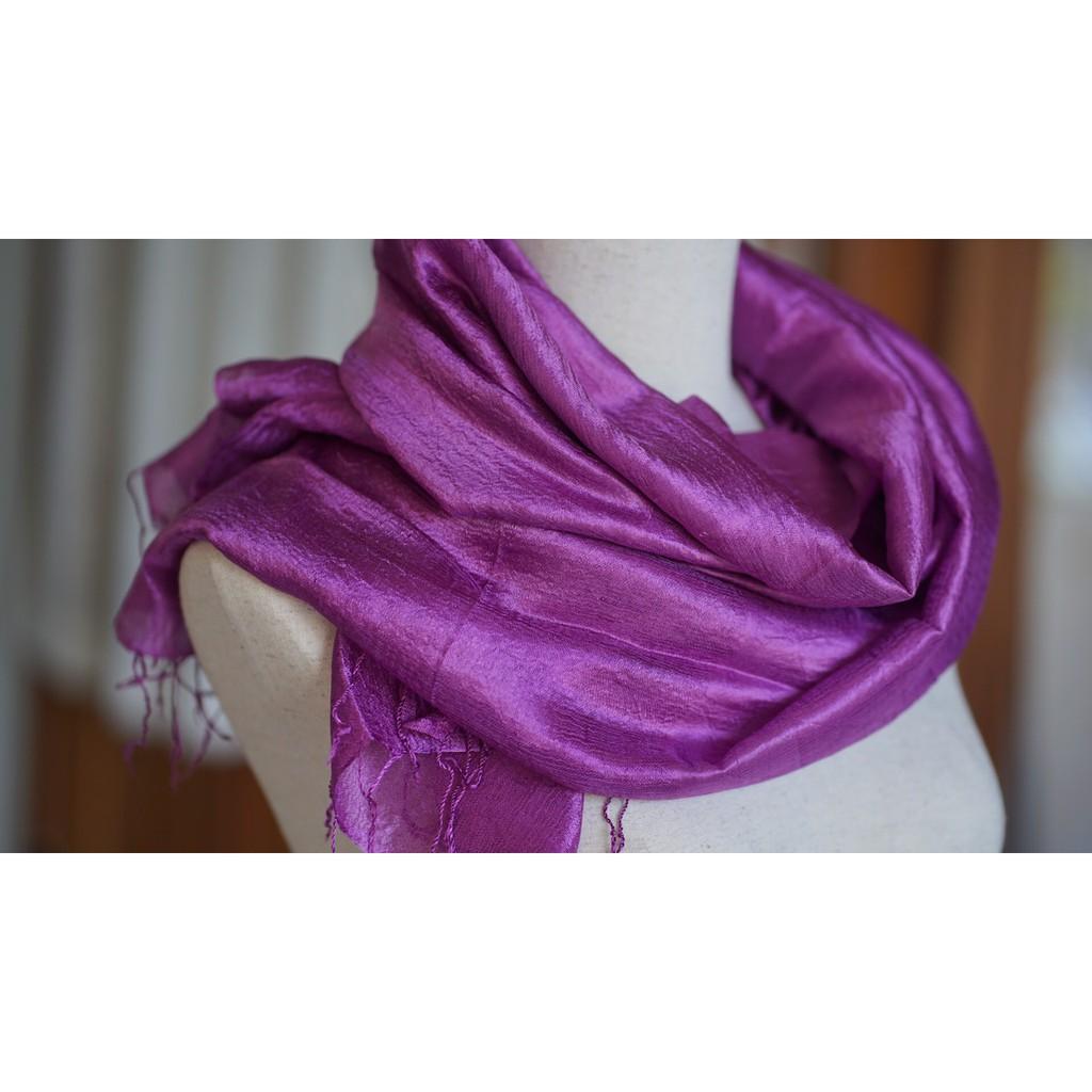 Khăn lụa, Khăn tơ tằm dệt tại Việt Nam, nhuộm màu An toàn, thương hiệu Óng silk,  Mã K19 100% silk tự nhiên.