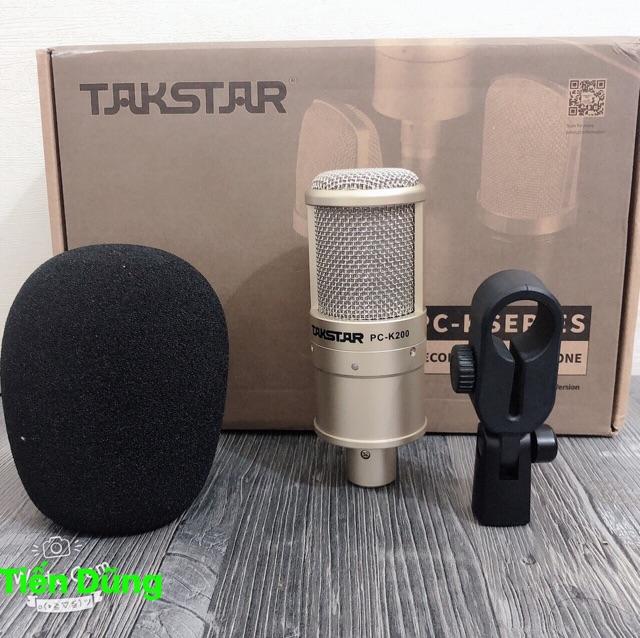 Mic thu âm PC-K200 Sound card G3 có auto-tune nguồn 48V dây MA2 2 dây canon chân - bộ Sound card G3 không sợ hú