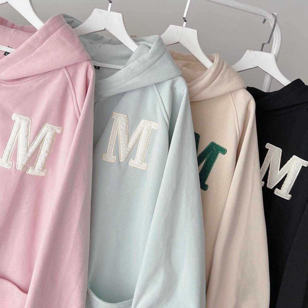Áo khoác nỉ nút thêu M form rộng