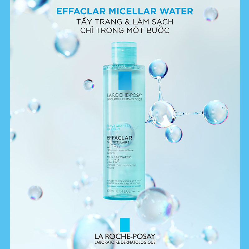 Nước Tẩy Trang Làm Sạch Sâu Và Kiểm Soát Bã Nhờn Cho Da Dầu Và Da Mụn La Roche Posay Effaclar Micellar Water 200ml