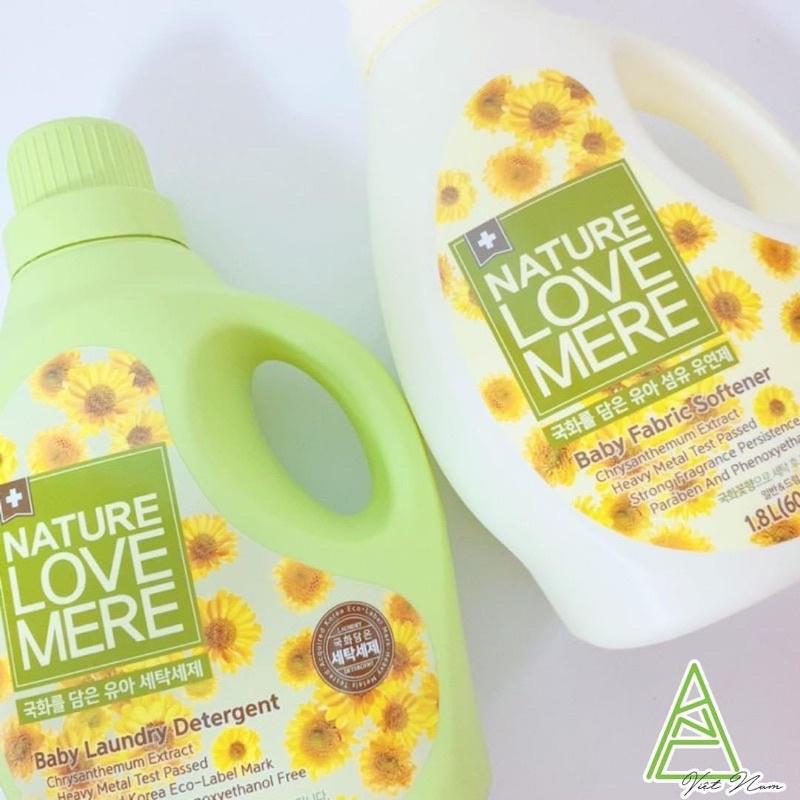 NƯỚC GIẶT/XẢ QUẦN ÁO TRẺ EM NATURE LOVE MERE HOA CÚC 1800ml/1300ml