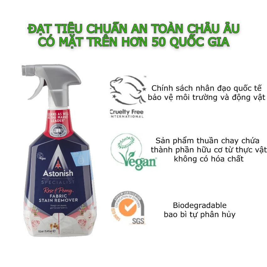 Bình xịt tẩy cổ áo và các vết bẩn trên vải Astonish C6910 750ml chuyên tẩy vết bẩn cổ áo, vùng nách và tà áo, loại bỏ vết bẩn trên cổ áo, tay áo, và các vết bẩn cứng đầu khác dính trên vải một cách nhanh chóng