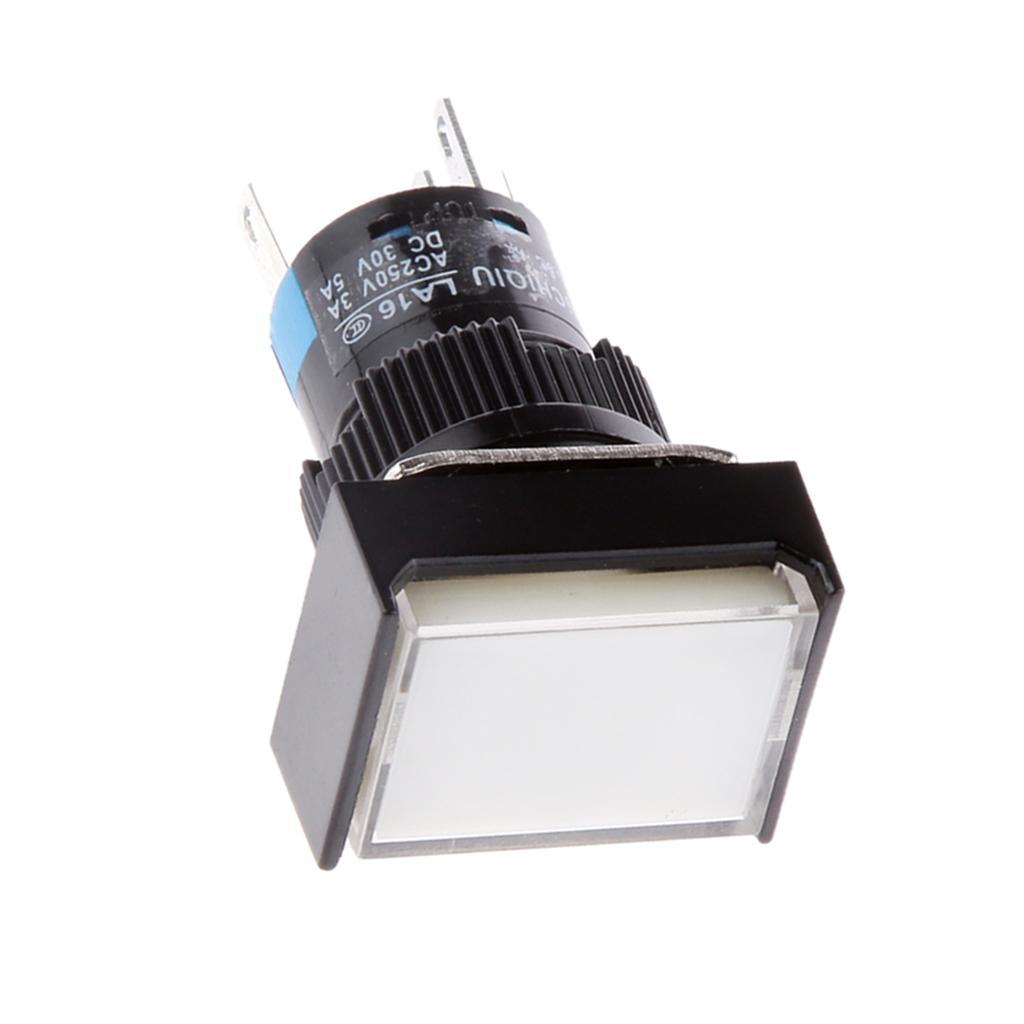 2-6pack DC 24V Push Button Momentary Self Reset Rectangle Switch w/ LED Light