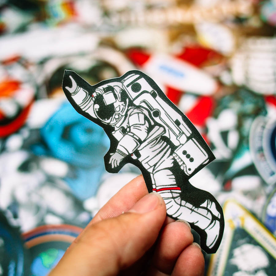 Set 100 sticker hình dán - Astronaut Phi hành gia vũ trụ