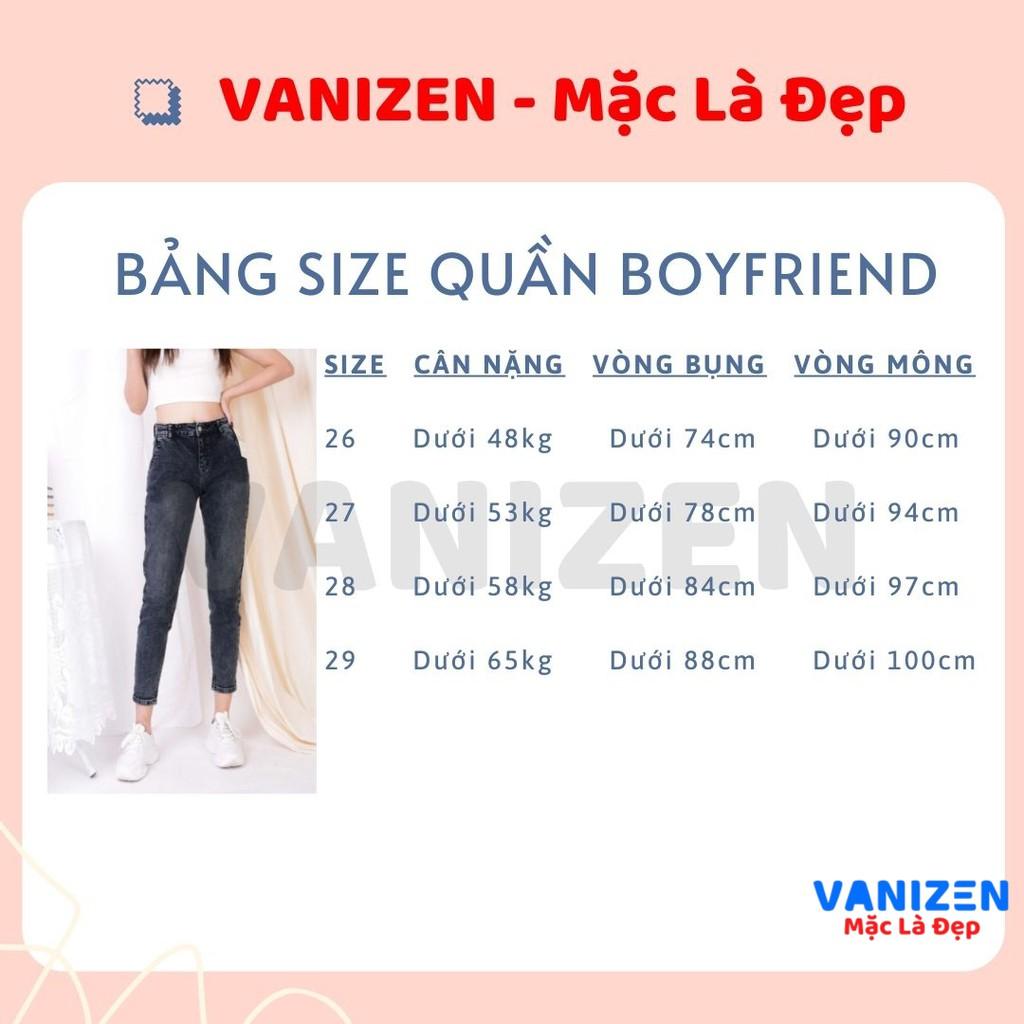 Quần jean nữ ống rộng baggy đẹp lưng cao cạp bán chun xám khói hàng cao cấp mã 427 VANIZEN