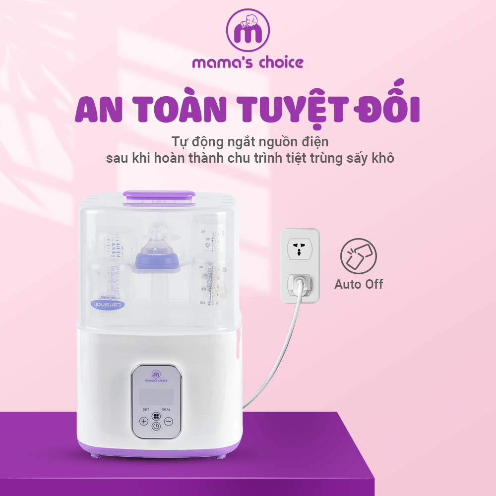 Máy Tiệt Trùng Bình Sữa Mama’s Choice 5in1 Tích Hợp Chức Năng Sấy Khô Phụ Kiện và Hâm Sữa Cho Bé, BH Chính Hãng 12 Tháng