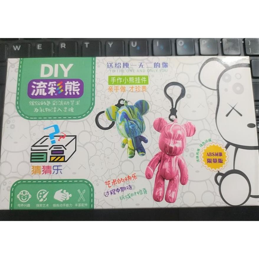 Set đổ màu gấu Bearbrick tự làm móc chìa khóa thủ công handmade quà tặng cho người thân