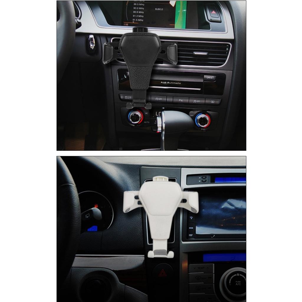 Universal Leather Grain Pattern Gravity Car Phone Holder Clip Air Vent Mount Stand Car Holder