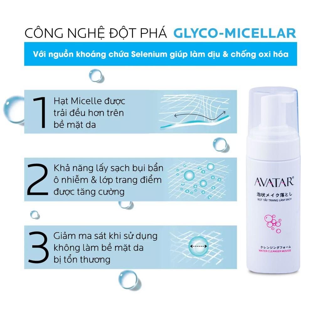 Bọt tẩy trang AVATAR sạch sâu dịu nhẹ cho da - dưỡng ẩm cho làn da chất khỏe 150ml