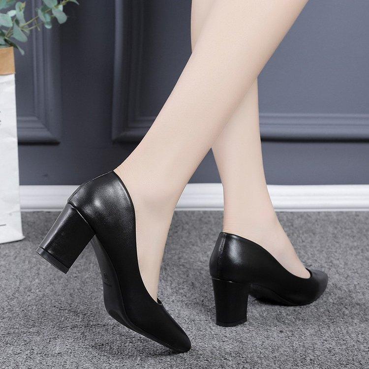 Giày Cao Gót 7cm Màu Đen Thiết Kế Đơn Giản Thời Trang