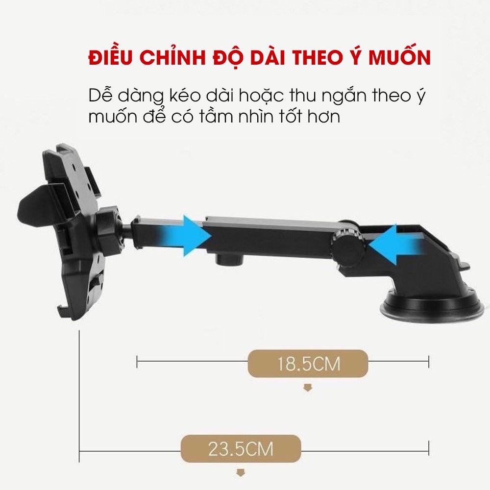 Giá đỡ điện thoại trên ô tô, kẹp điện thoại dán oto 2 lớp hút dính siêu chắc, 360 độ, phụ kiện xe hơi Tâm Luân - Hàng nhập khẩu