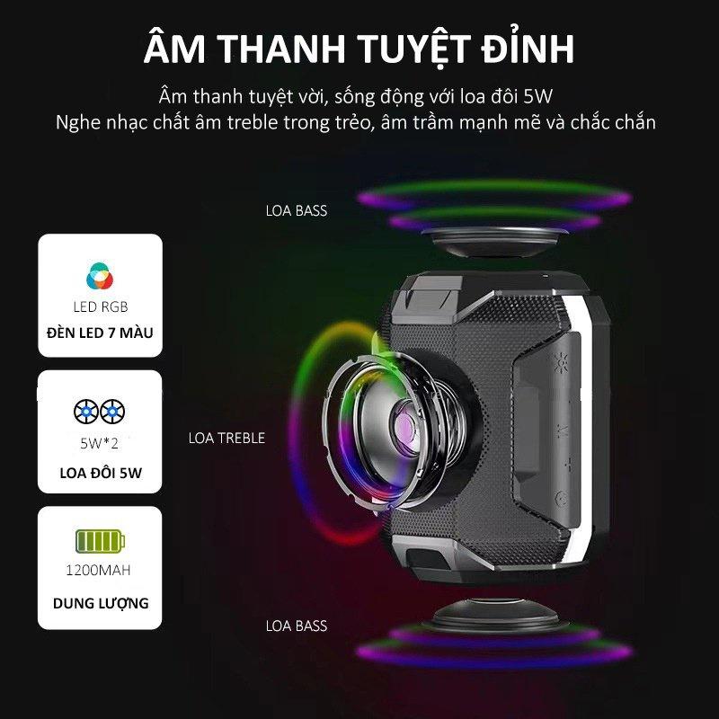 Loa bluetooth mini MINPRO A005 không dây giá rẻ đèn led theo nhạc bluetooth 5.0