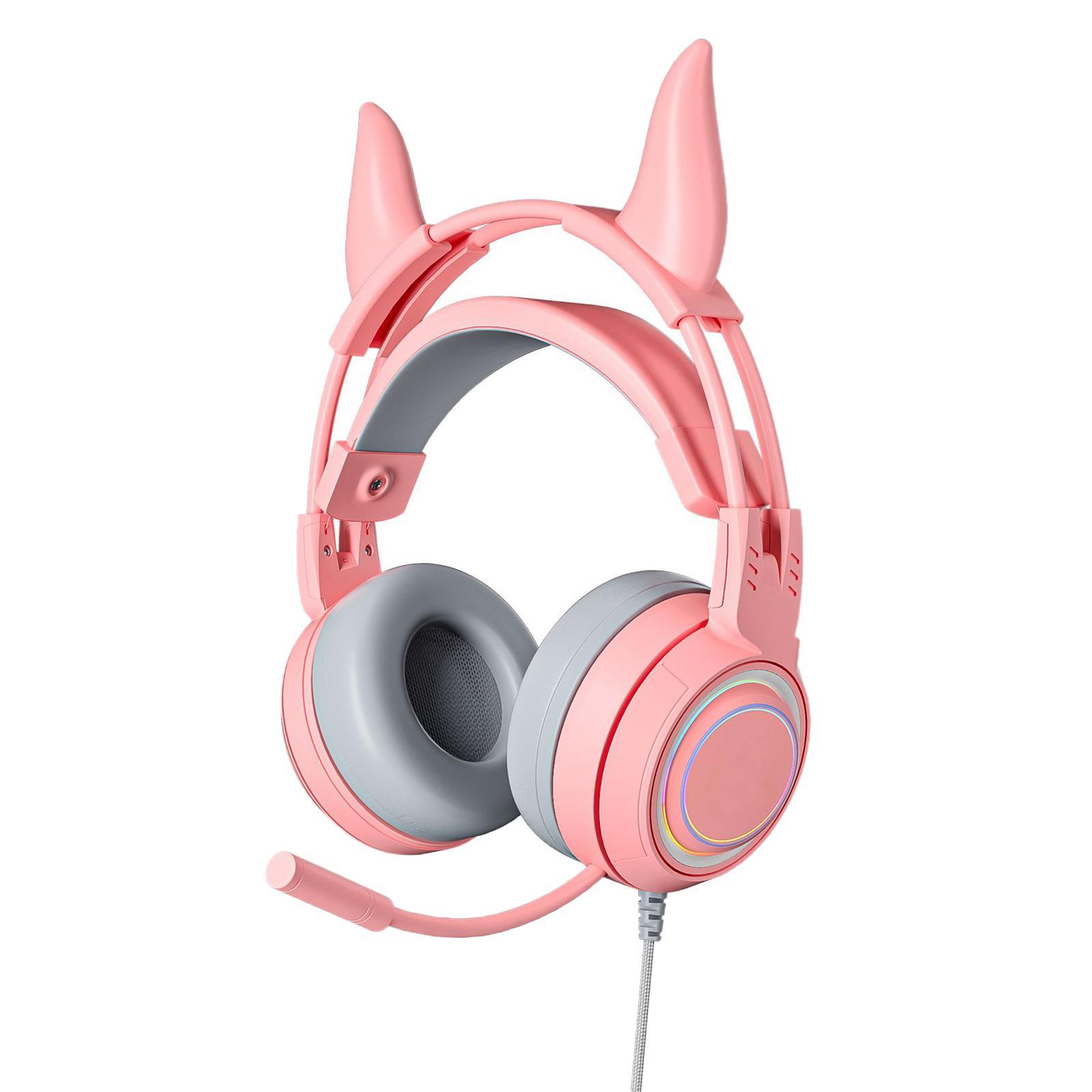 Wired Gaming Headset, Lighting with Ear Headphones for Laptop Desktop
