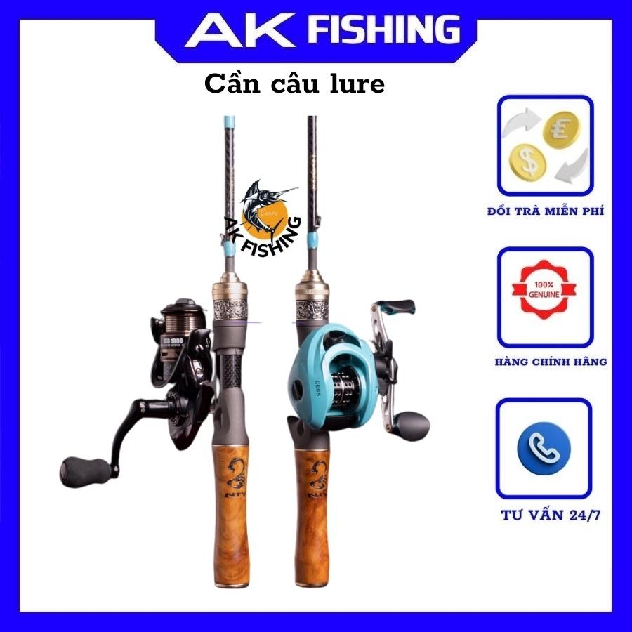 Cần câu lure LEMOREN  máy đứng và máy ngang cán gỗ 2 khúc chuyên câu lancer câu cá lóc cao cấp chất lượng giá rẻ