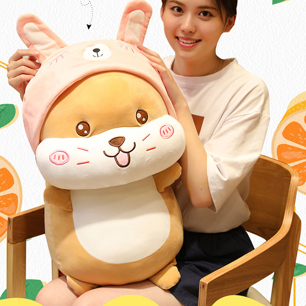 Gấu Bông Chuột Hamster Cosplay (45 cm) Gb96 + Tặng 1 Hộp Đựng Mắt Kính Có Móc Treo