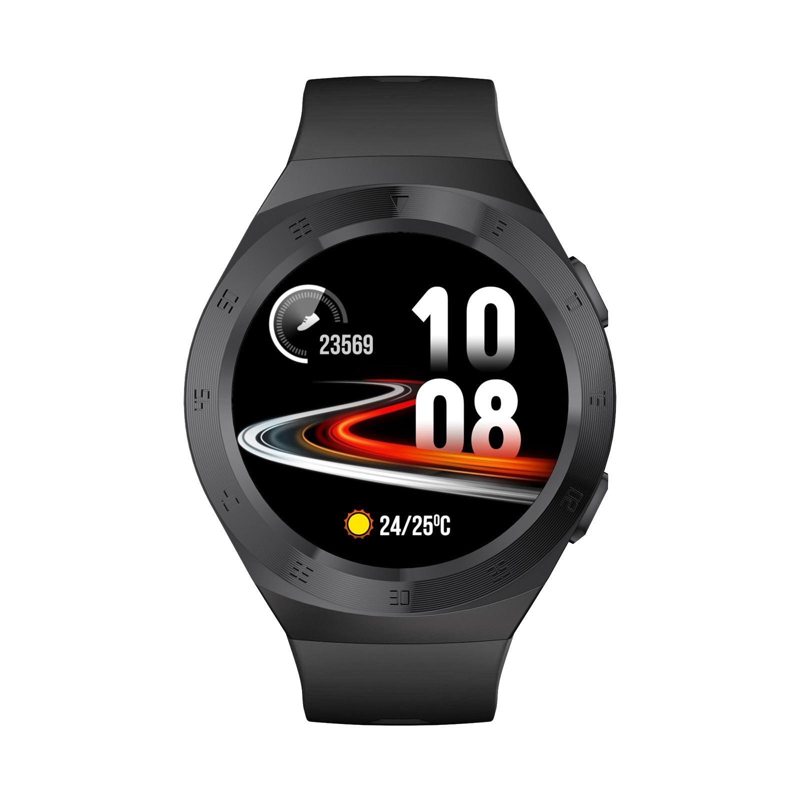 Round Sports 1.3IN Smartwatch IP68 Waterproof Bluetooth Call for Men Women Black