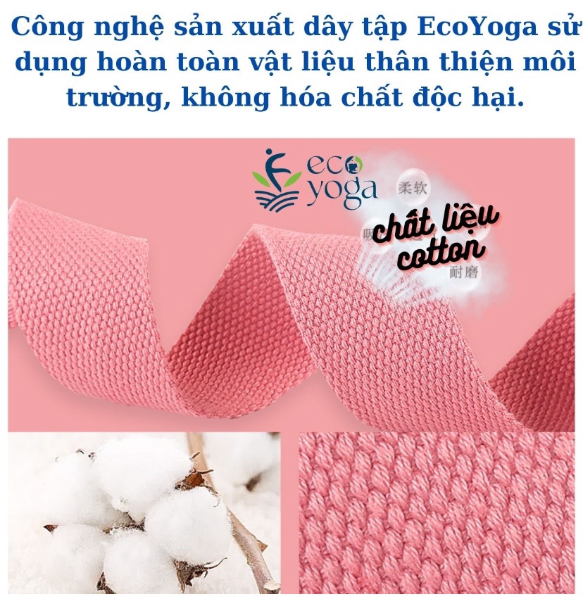 Dây tập yoga bản bự ngang 4.8cm dài 2.5m sợi bông tự nhiên , dây đai lưng chỉnh hình chống gù lưng , hỗ trợ tập yoga