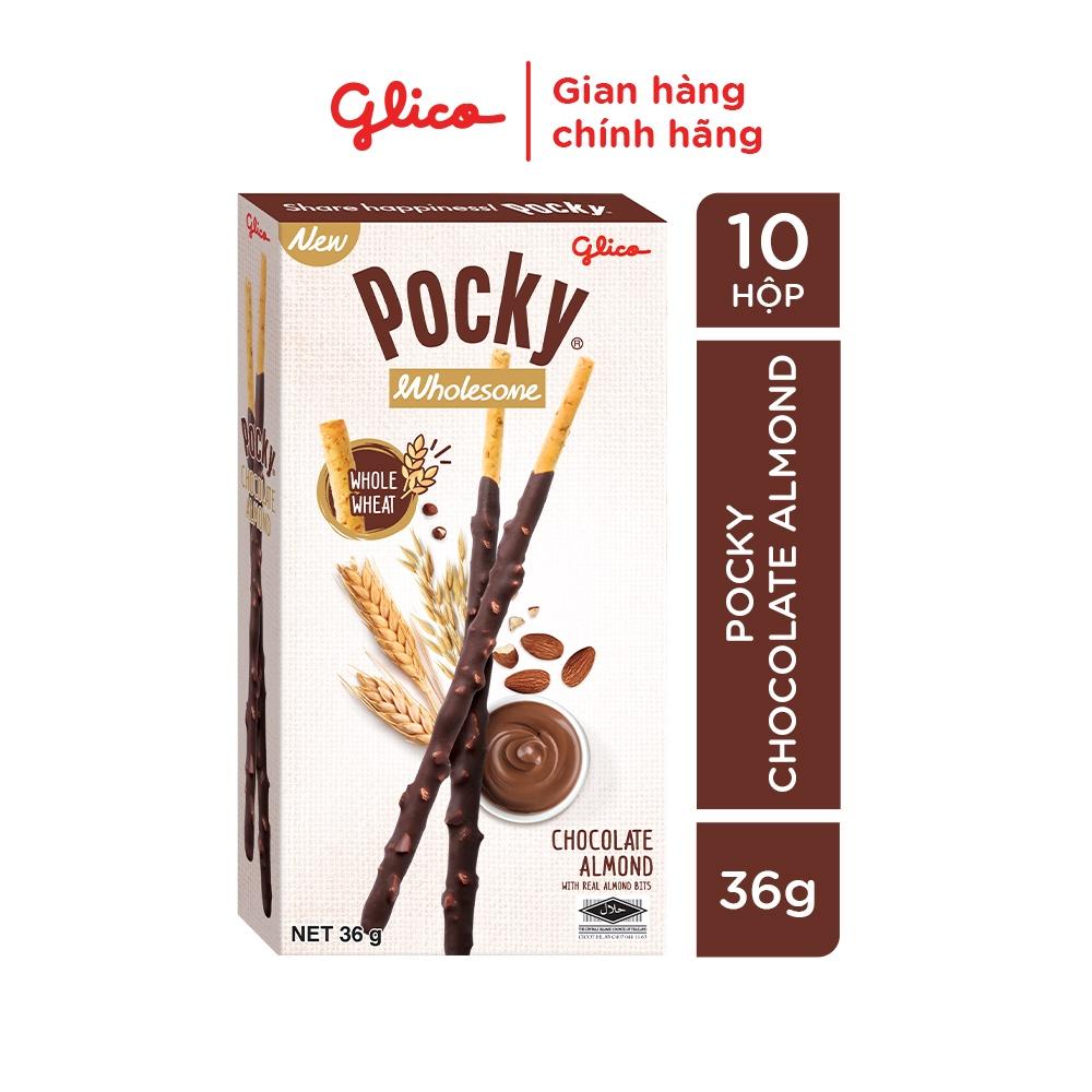 Combo 10 Bánh Que Pocky Ngon Khỏe Đẹp vị Sô cô la Hạnh Nhân