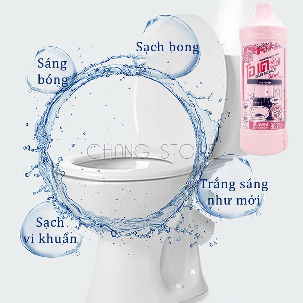 Chai tẩy toilet bồn cầu Okay Thái Lan 960ml đánh bay mọi vết bẩn cứng đầu