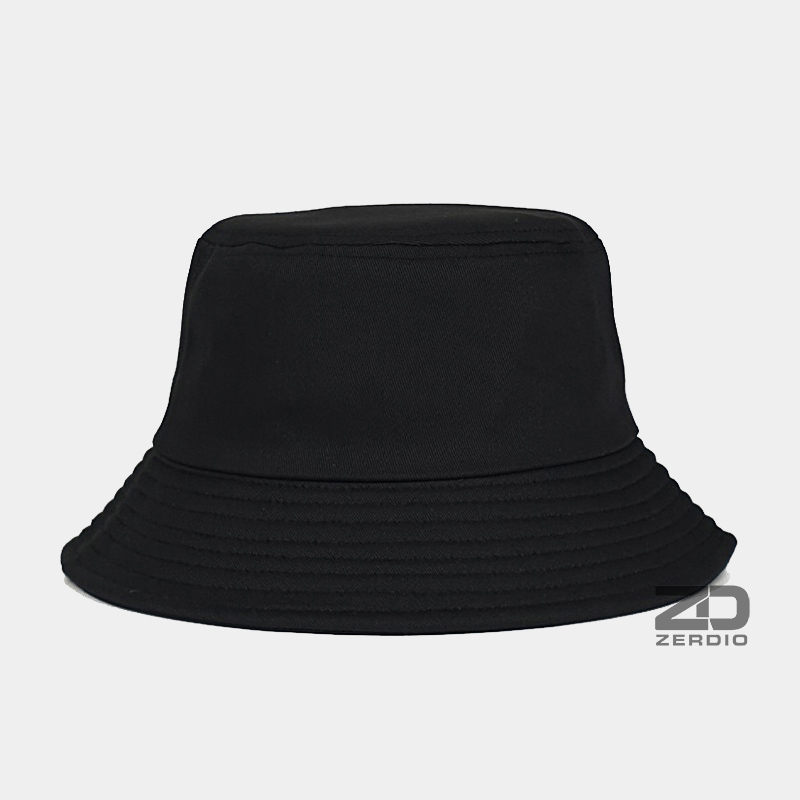 Mũ vành tròn nam nữ, nón bucket tai bèo USA BK70 màu đen vải cotton cao cấp