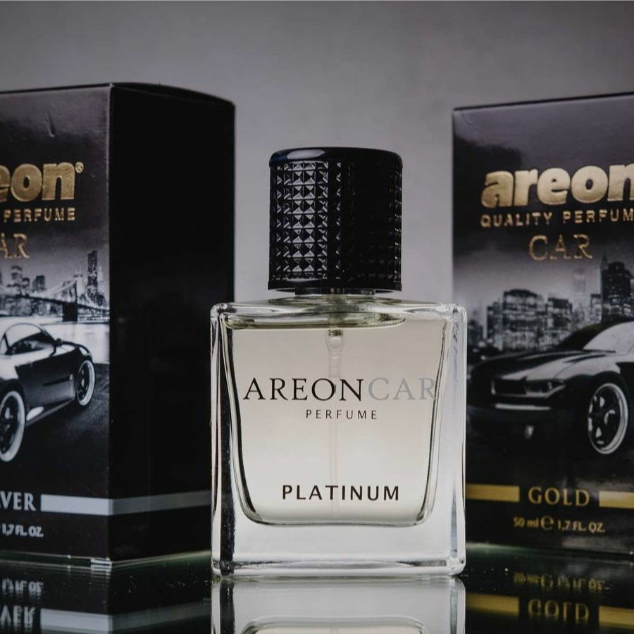 Nước Hoa Ô Tô AREON Car Platinum Perfume 50ml - NHẬP KHẨU BULGARIA - TẶNG Lá Thơm AREON Gold Amber - Hàng Chính Hãng