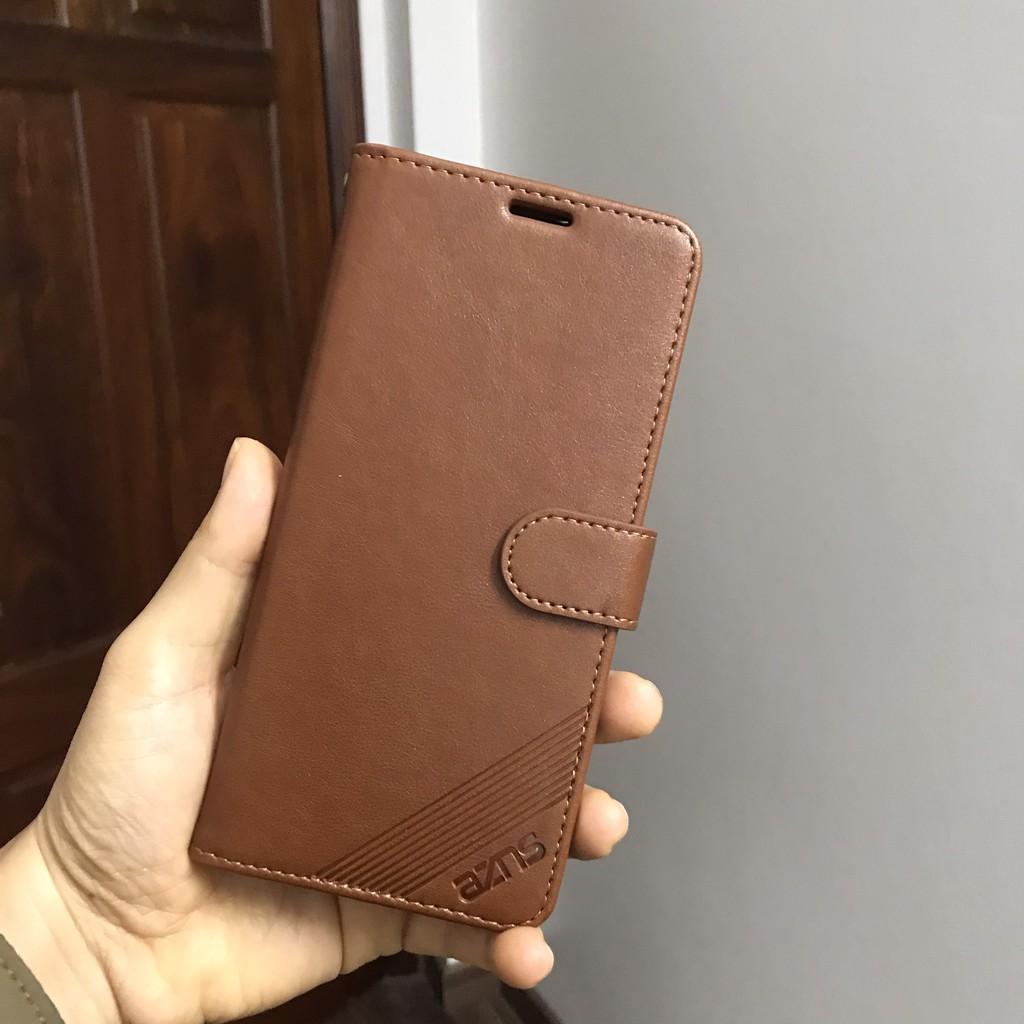 Bao da ốp lưng dành cho Oppo A53 kèm ví gập nắp da thật mềm mịn - azns