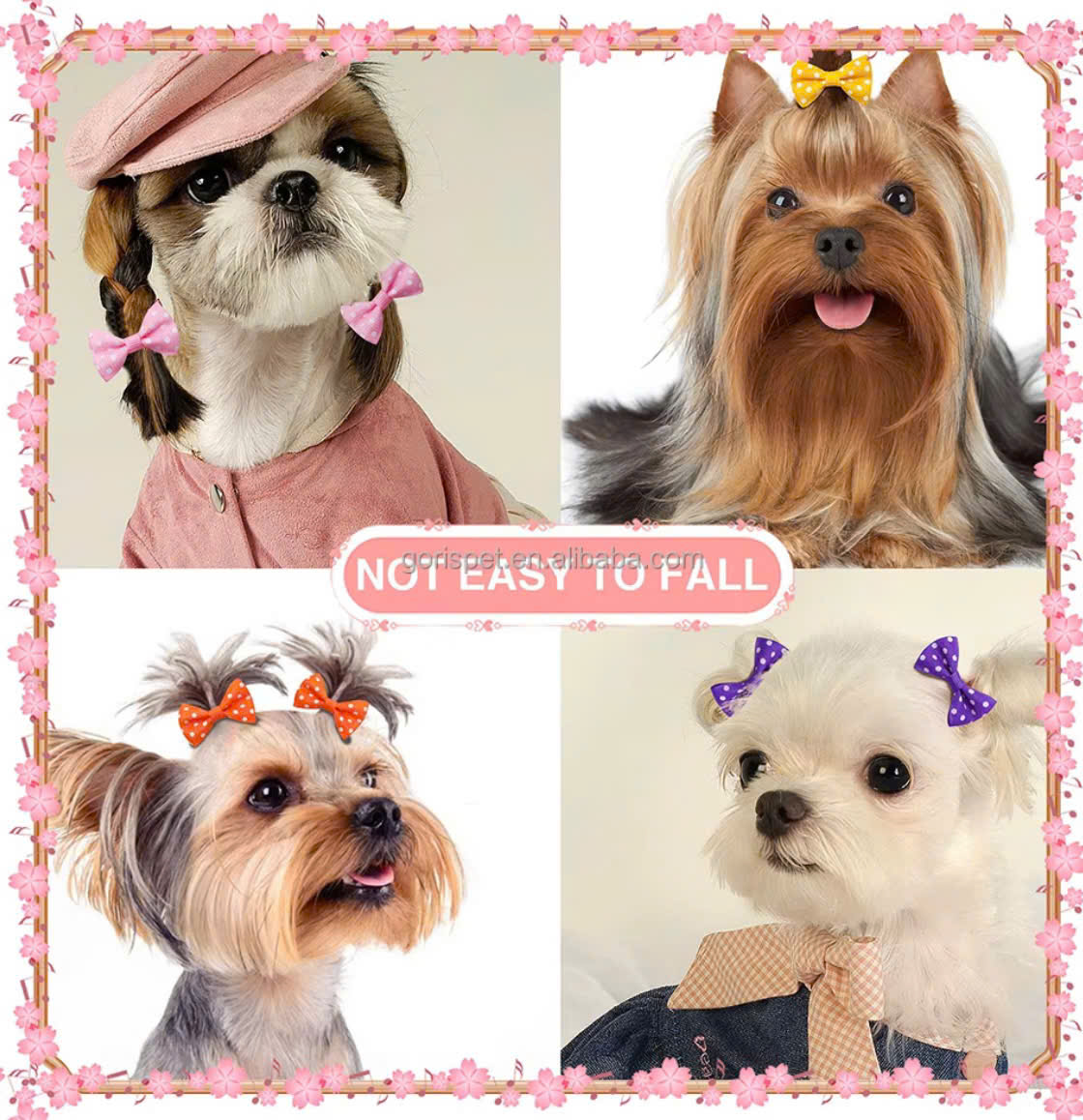 NƠ KẸP TÓC CÀI TÓC THỜI TRANG DỄ THƯƠNG CHẤM BI CHO THÚ CƯNG CHÓ MÈO