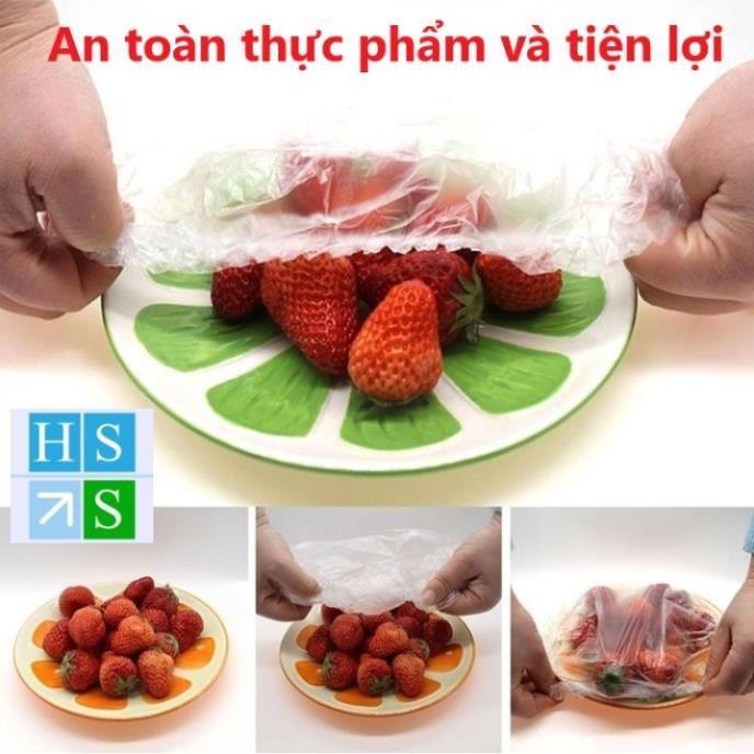 Bịch 100 màng bọc thực phẩm tặng kèm gấu túi dây rút siêu xinh