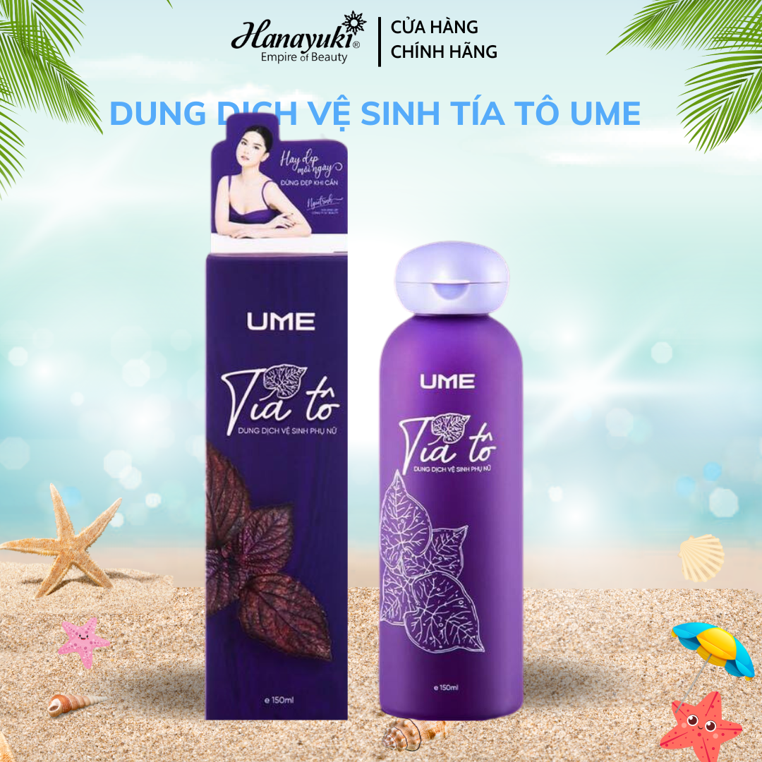 Dung dịch vệ sinh lá Tía Tô UME thành phần tự nhiên giúp kháng viêm, cân bằng độ PH, hương thơm quyến rũ (150ml)