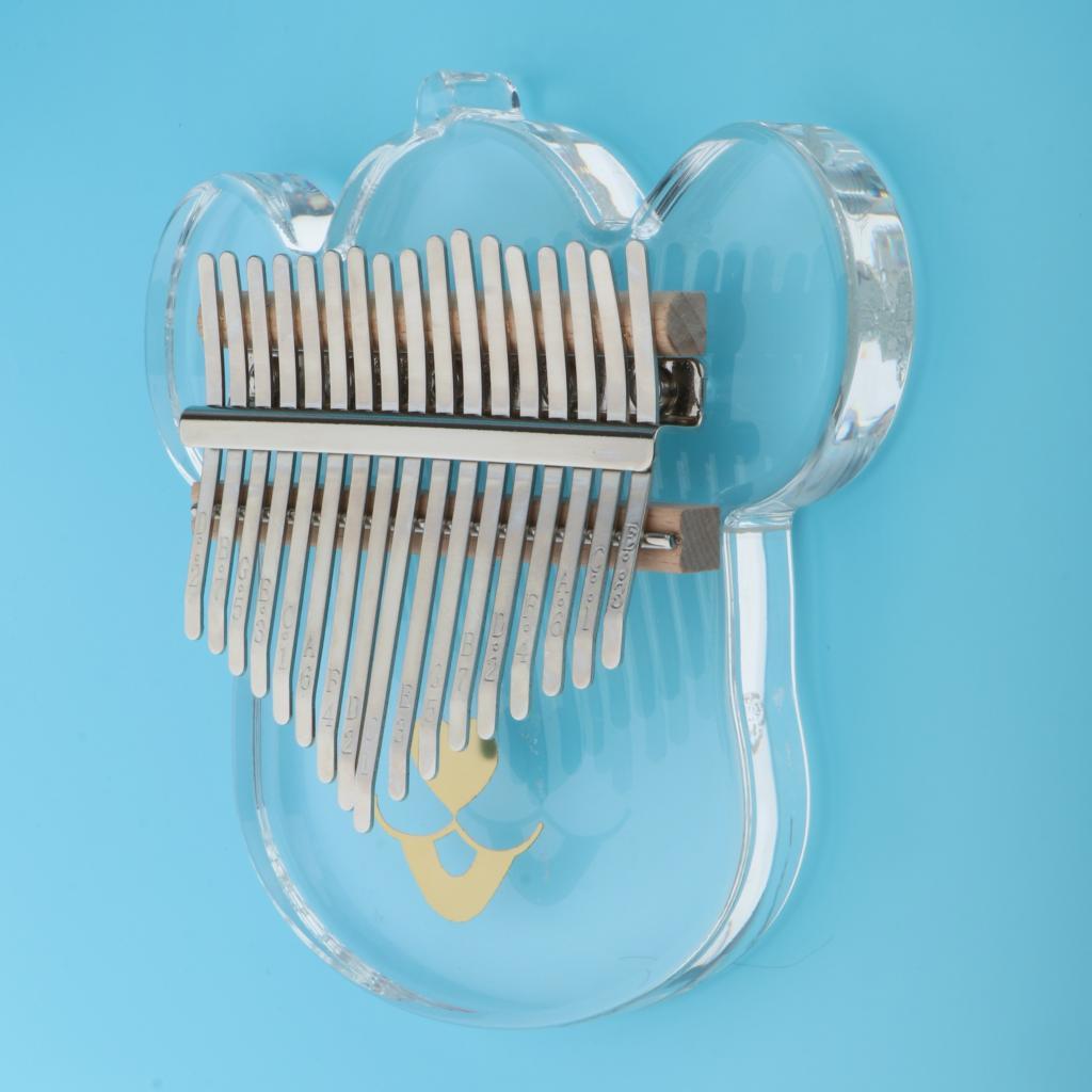 Portable Kalimba 17 Key Thumb Piano Clear for Beginner with Bag Tuner Hammer Finger Guards