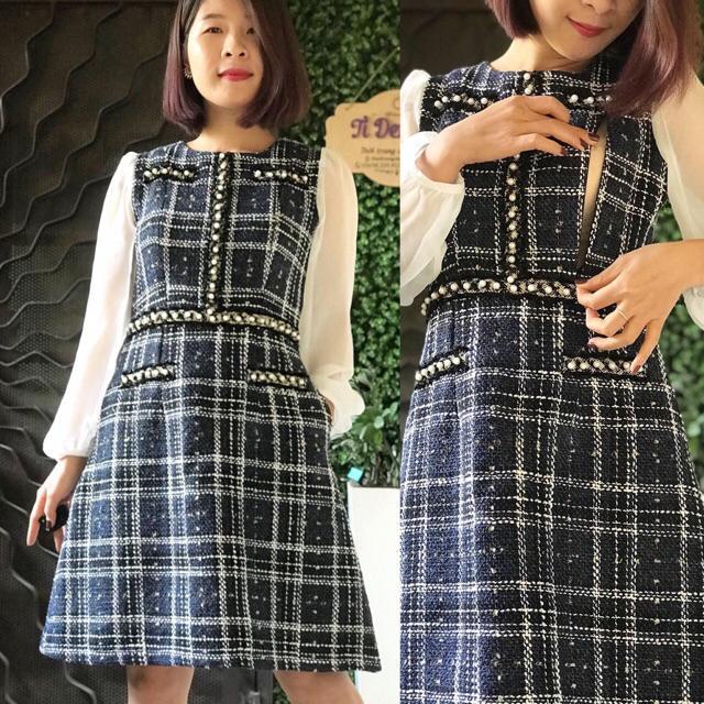 TĐ10: Váy cho con bú dạ tweed nhiều màu