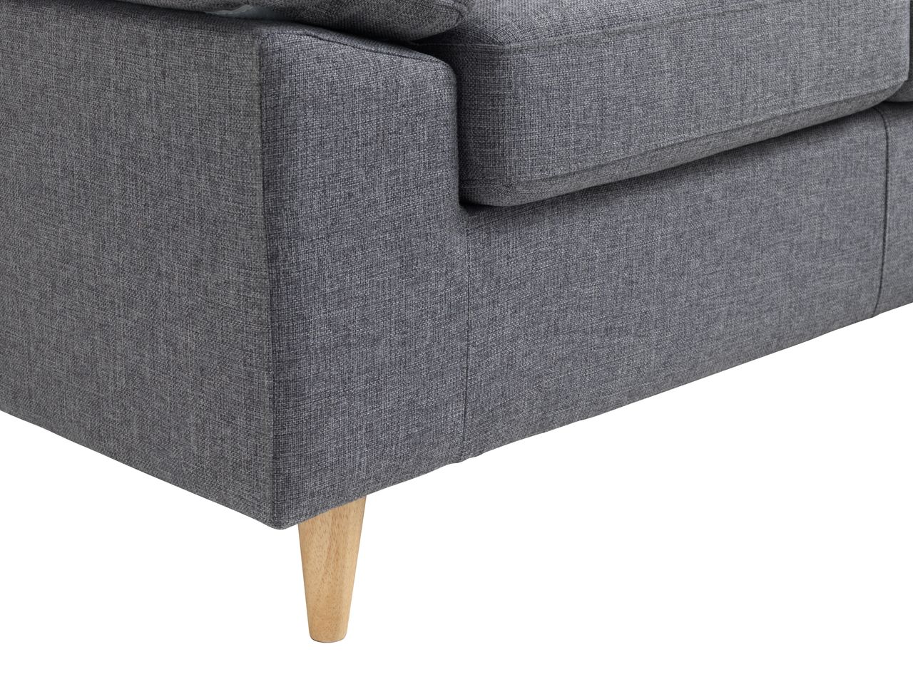 Sofa góc phải | JYSK Gedved | Polyester/ chân gỗ | xám/ xám nhạt | R209xS84/141xC85cm