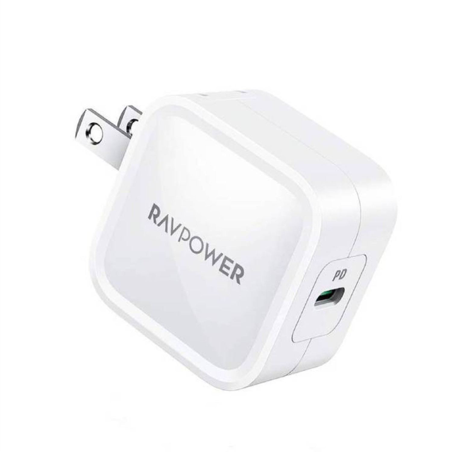 Adapter Sạc 1 Cổng Type-C 30W Công Nghệ GaN Hỗ Trợ Sạc Nhanh PD Power Delivery RAVPower RP-PC120 Với Đầu AC Gập - Hàng Chính Hãng