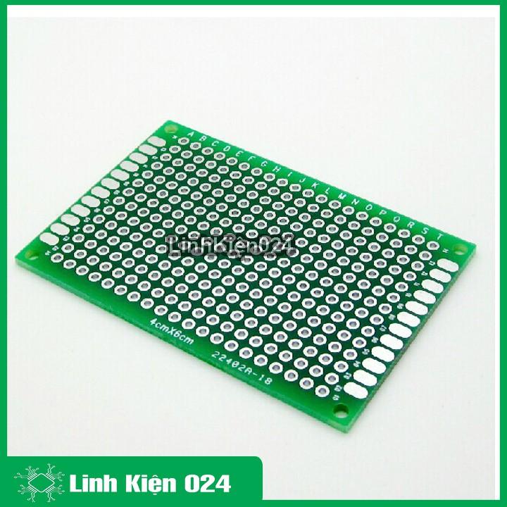 Phíp Đồng Đục Lỗ 2 Mặt PCB Xanh Tốt  Dày 1.6mm