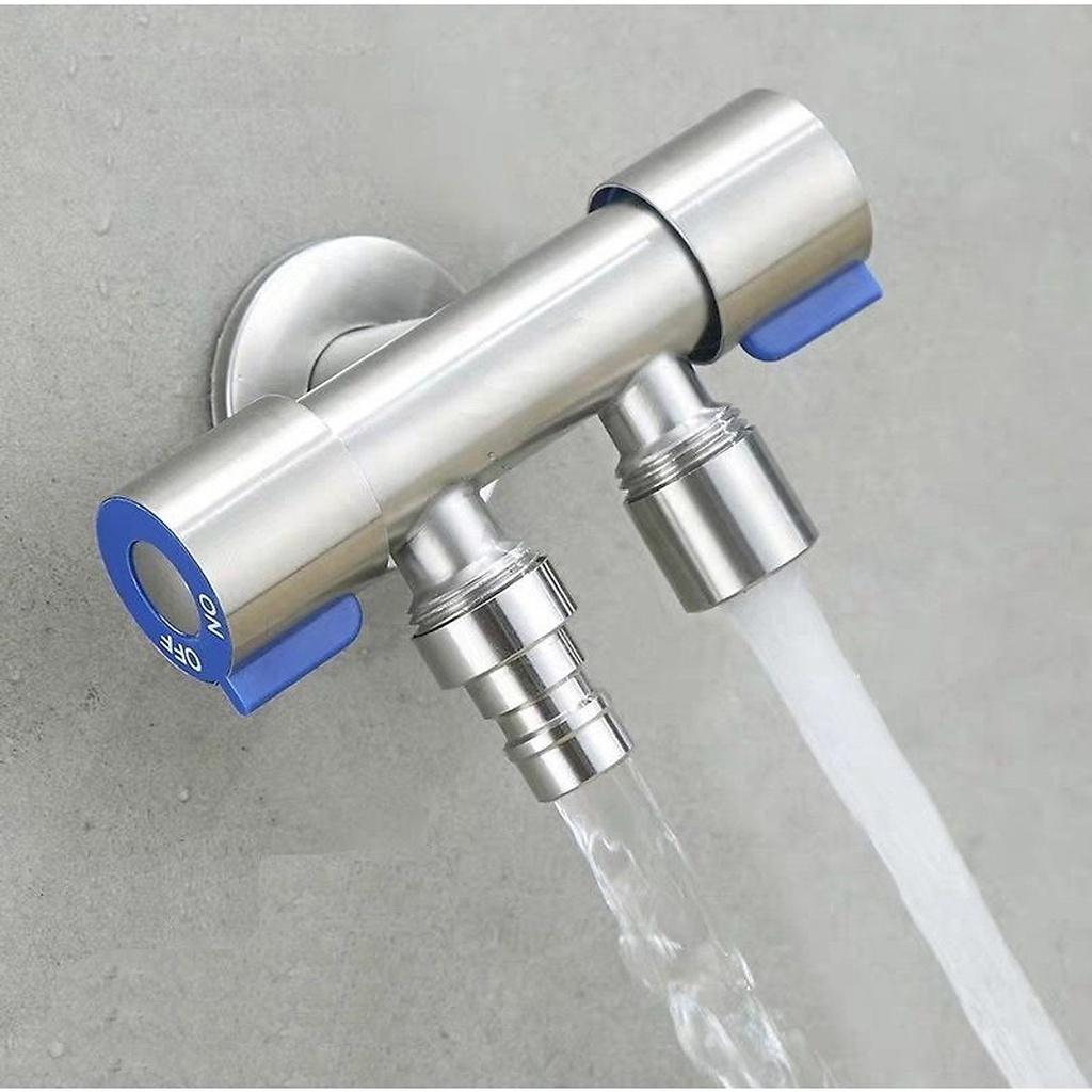 Van nước hai cổng xả inox 304, van chia nước Waternymph, lõi đồng, đóng - xả riêng biệt, chia nước tiện dụng