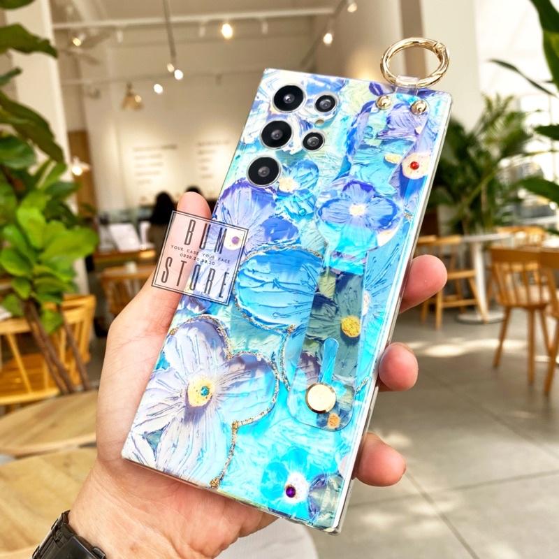 Ốp Lưng Hoa Màu Sơn Nước Cho Dòng Samsung Galaxy S23 Ultra / S23 Plus / S22 Ultra / S22 Plus / S21 Ultra / S21 Plus / Note 20 Ultra / Note 20 / Note 10 Plus / Note 10 Có Dây Xỏ Tay