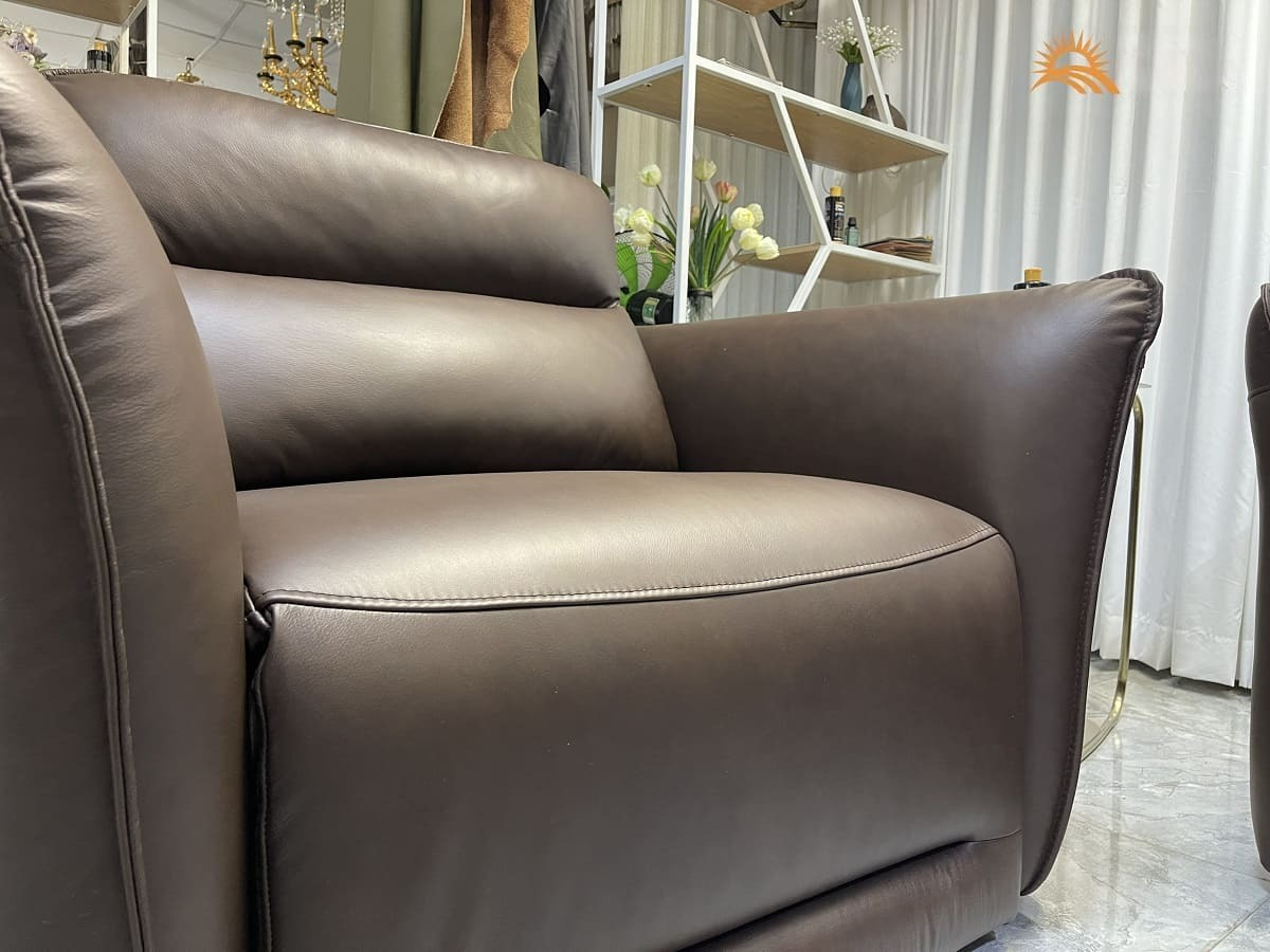 Combo ghế sofa chỉnh điện 100% da bò Italy Juno sofa màu nâu – SFDCT01 2m7 hàng cao cấp chuẩn da bò nhập khẩu Ý