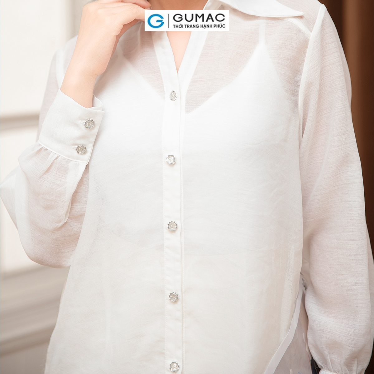 Áo sơ mi cách điệu thời trang GUMAC AD10029
