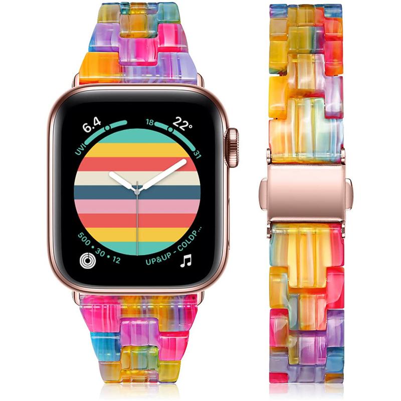 Nhựa Dây Đeo Thanh Mảnh Cho Dây Đồng Hồ 45/44Mm 42Mm 38/40/41 Thông Minh Correa Đeo Tay Dây watchbands Iwatch Series 7 6 5 4 Se Dây Đeo