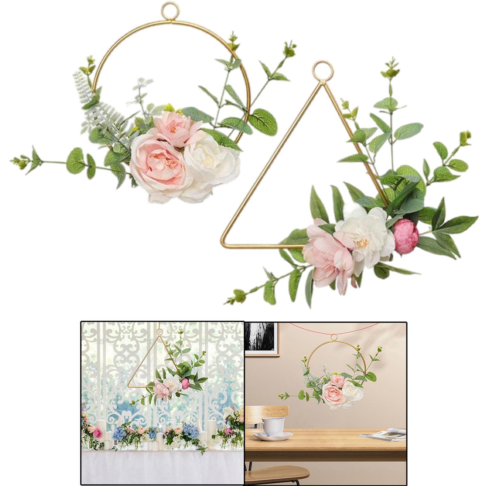 2x Wrought Iron Artificial Flower DIY Crafts for Wedding Baby Shower Ornaments