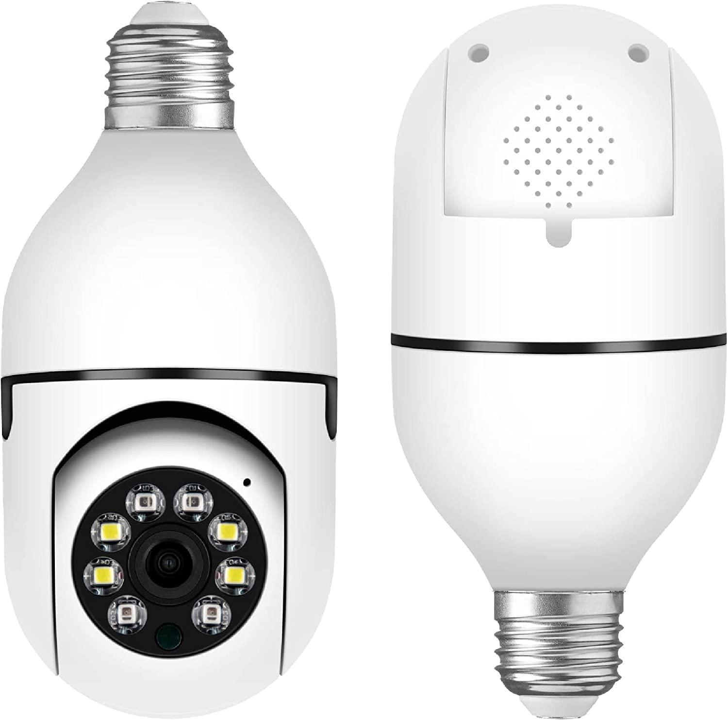 Máy ảnh bóng đèn WiFi ngoài trời, camera bảo mật máy ảnh bóng đèn thông minh 1080p, camera bóng đèn không dây 360 độ