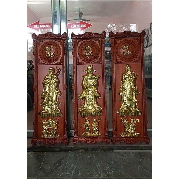 Bộ tranh treo tường trạm khắc phúc ,lộc ,thọ ,bằng gỗ hương đỏ kt 35×107×3.5cm