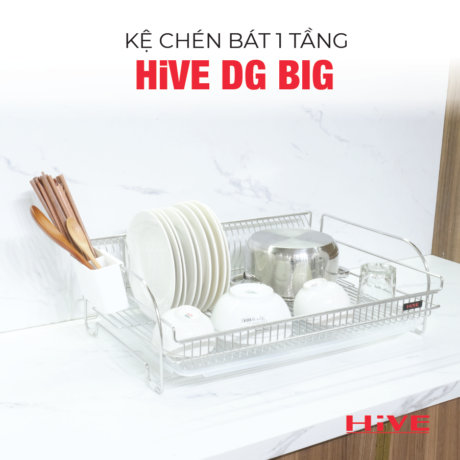 Kệ (giá) để chén bát HiVE DG Big 2 tầng inox 304
