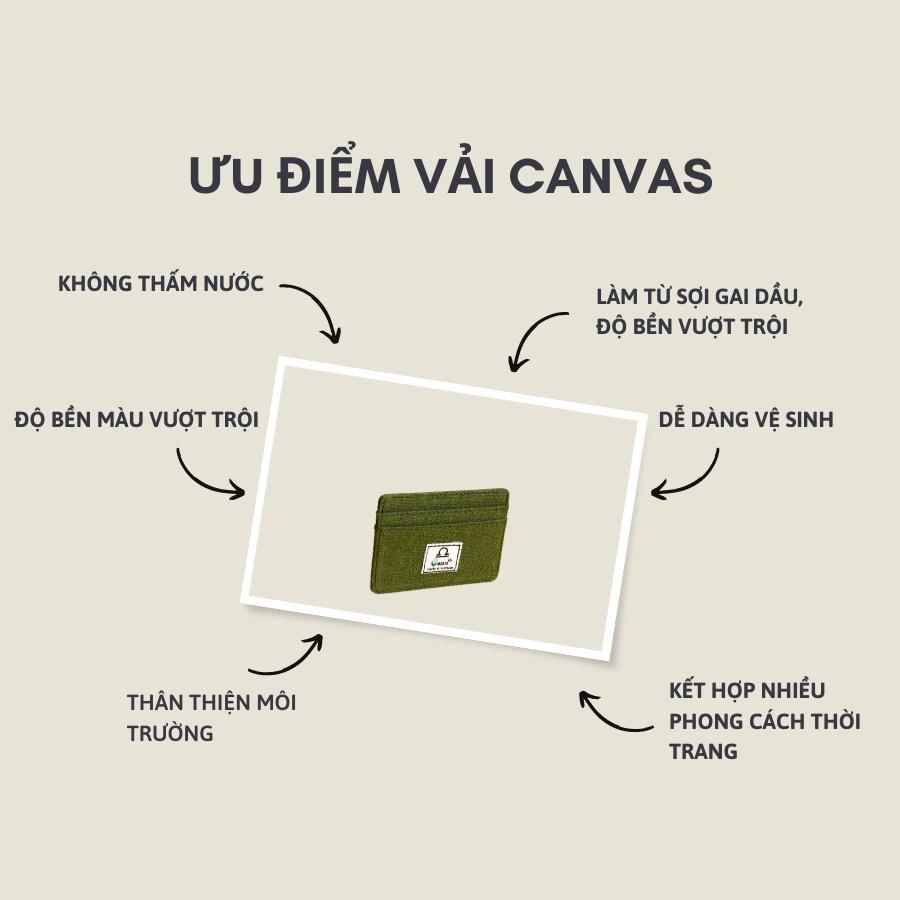 Ví mini bóp nam nữ đựng tiền, đựng thẻ atm, visa chất liệu canvas kháng nước