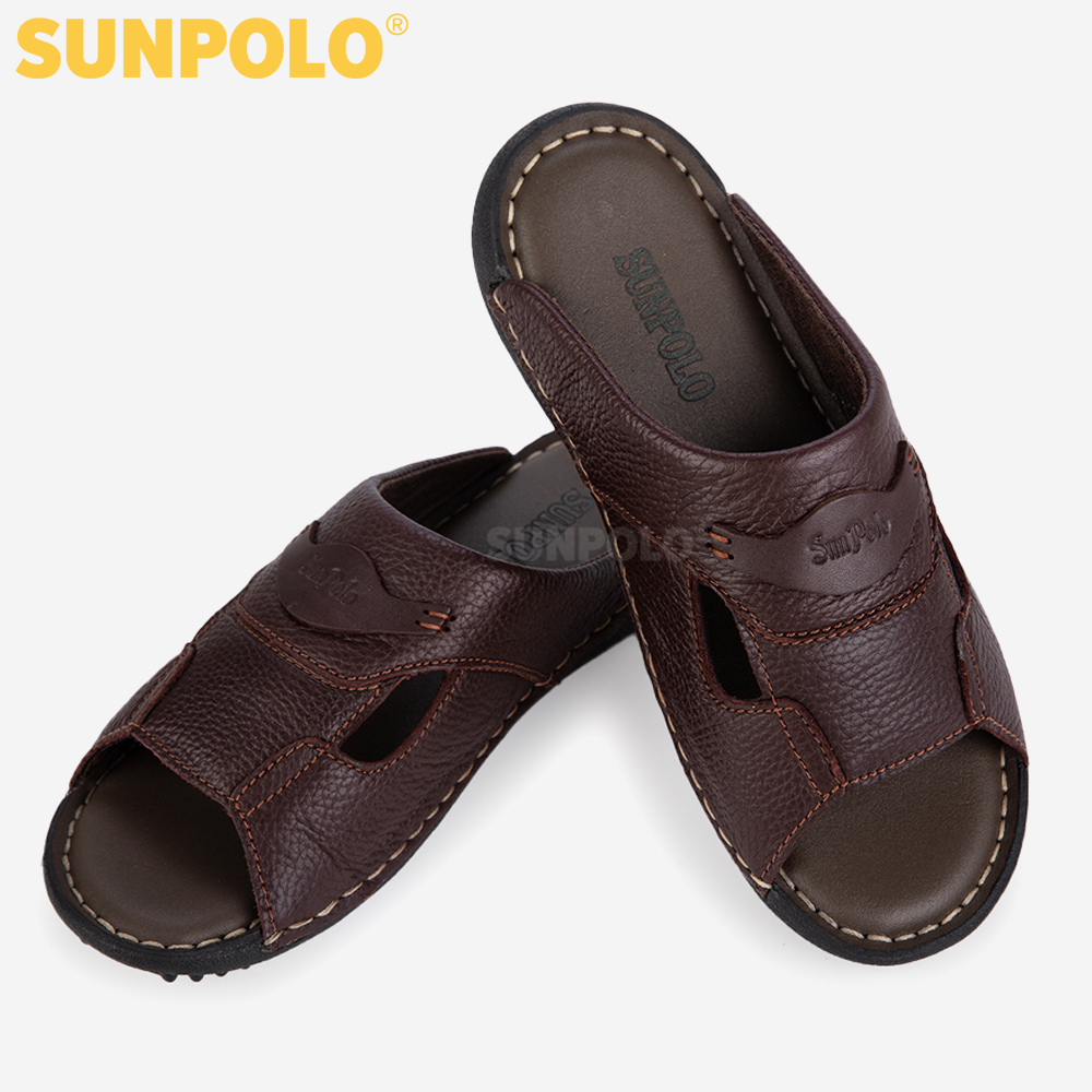 Dép Da Nam, Dép Nam Quai Ngang Da Bò SUNPOLO SQND36